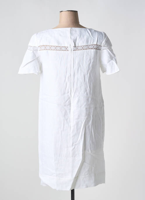 Robe courte fermeture zippée au dos manches courtes blanc CAROLL femme