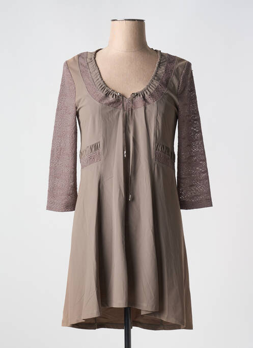 Robe courte marron DECA pour femme