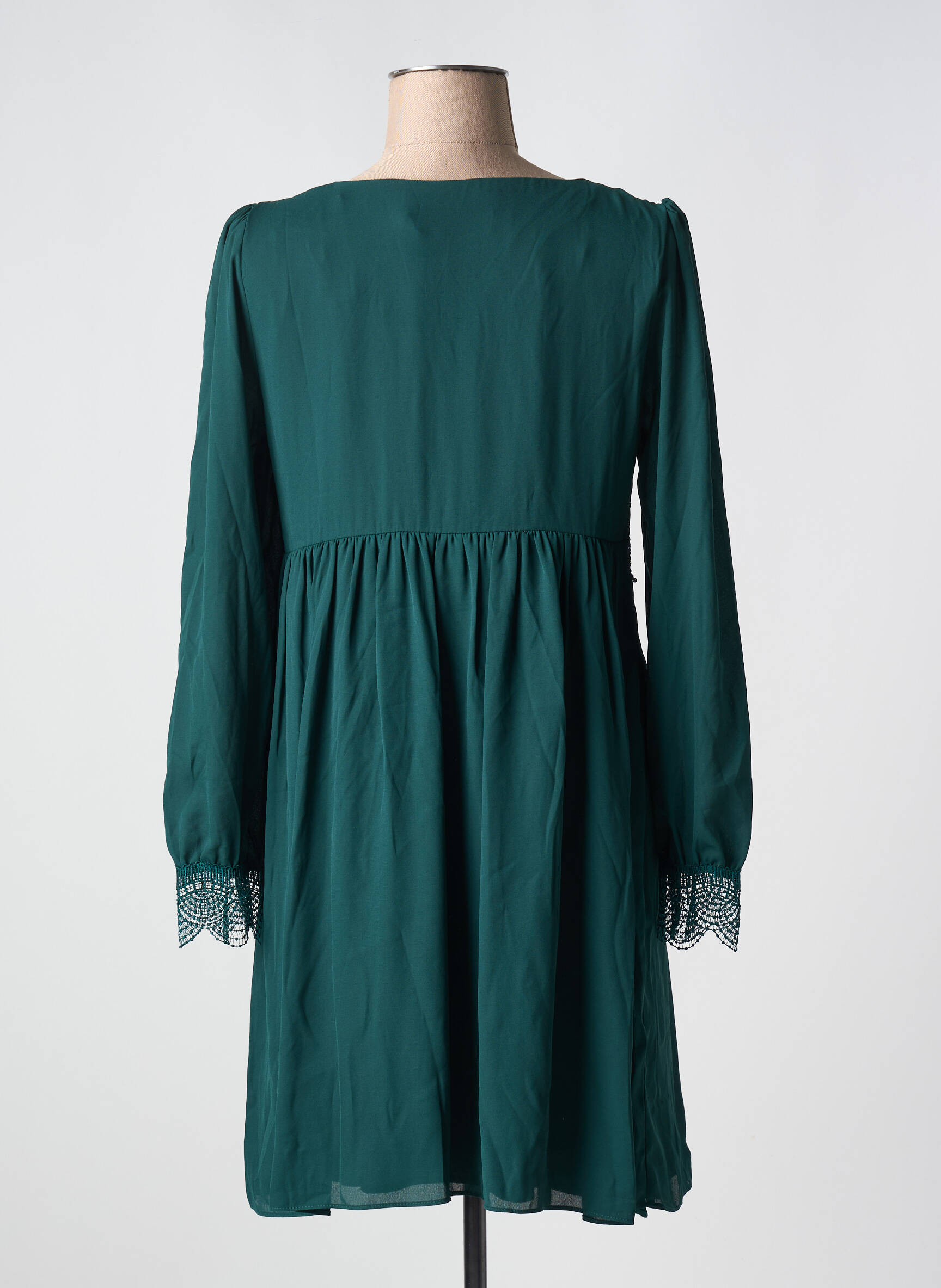 Robe Courte Manches Courtes Vert Naf Naf Femme 2584129-vert00 Modz