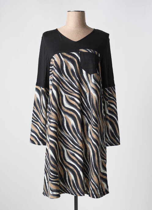 Robe mi-longue marron LILI & CAROLINE pour femme