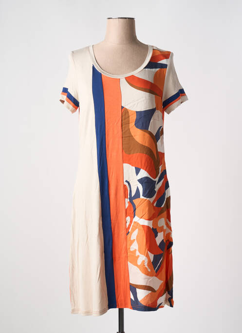 Robe mi-longue orange LILI & CAROLINE pour femme