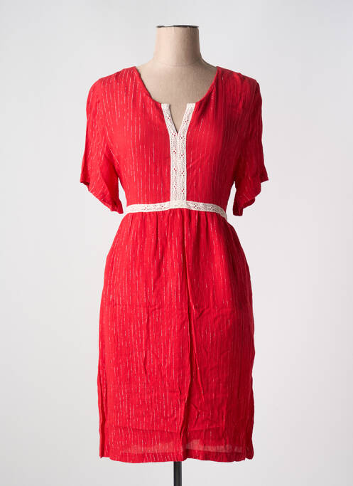 Robe mi-longue rouge LILI & CAROLINE pour femme