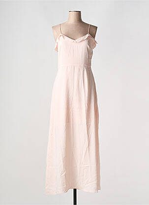 Robe longue coupe fluide fines bretelles rose ETAM femme