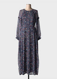 Robe longue manches longues manches longues bleu ATELIER REVE femme