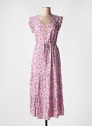 Robe longue manches courtes manches courtes violet B.YOUNG femme