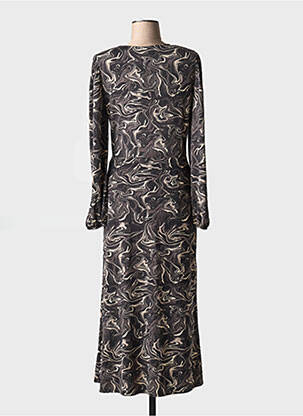 Robe longue manches longues manches longues gris ICHI femme