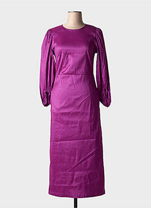Robe longue manches longues manches longues violet ICHI femme