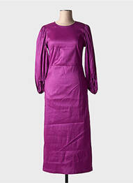 Robe longue manches longues manches longues violet ICHI femme