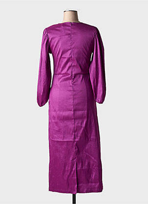 Robe longue manches longues manches longues violet ICHI femme