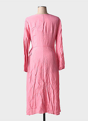 Robe longue manches longues manches longues rose ICHI femme