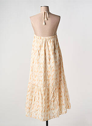 Robe longue imprimé fantaisie fines bretelles beige B.YOUNG femme