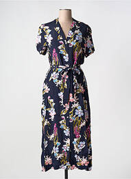 Robe longue imprimé fantaisie manches courtes bleu BIZANCE femme