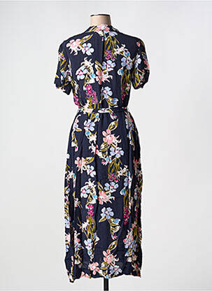 Robe longue imprimé fantaisie manches courtes bleu BIZANCE femme