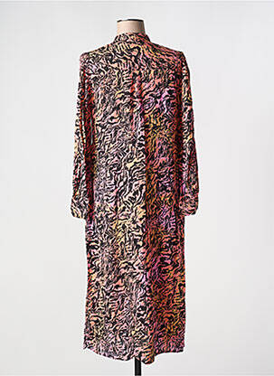 Robe longue imprimé fantaisie manches longues rose B.YOUNG femme