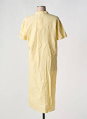 Robe longue imprimé fantaisie manches courtes jaune ICHI femme