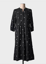 Robe mi-longue manches 3/4 manches 3/4 noir FRANSA femme