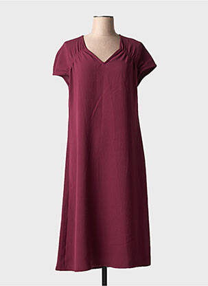 Robe longue manches courtes manches courtes rouge CKS femme
