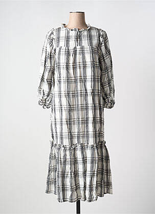 Robe longue manches 3/4 gris FRANSA femme