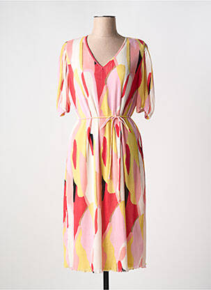 Robe courte manches courtes manches courtes rose FRANSA femme
