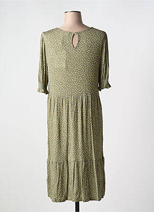 Robe mi-longue coupe fluide manches 3/4 vert NUMPH femme