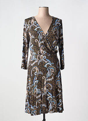 Robe mi-longue manches longues manches longues marron FRANSA femme
