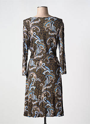 Robe mi-longue coupe fluide manches longues marron FRANSA femme
