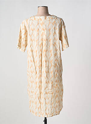 Robe mi-longue coupe fluide manches courtes beige B.YOUNG femme