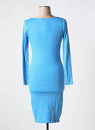 Robe mi-longue imprimé fantaisie manches longues bleu B.YOUNG femme
