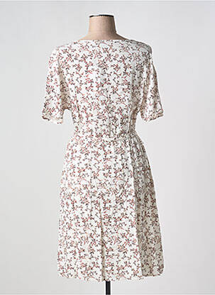 Robe mi-longue coupe fluide manches courtes blanc FRANSA femme
