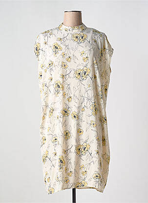 Robe mi-longue imprimé fantaisie sans manche beige MSCH COPENHAGEN femme