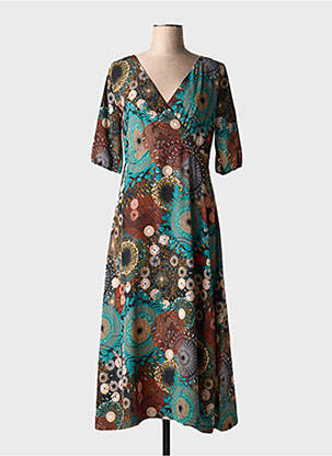 Robe longue bleu LILI & CAROLINE pour femme