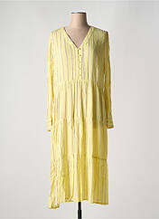 Robe longue jaune ICHI pour femme seconde vue