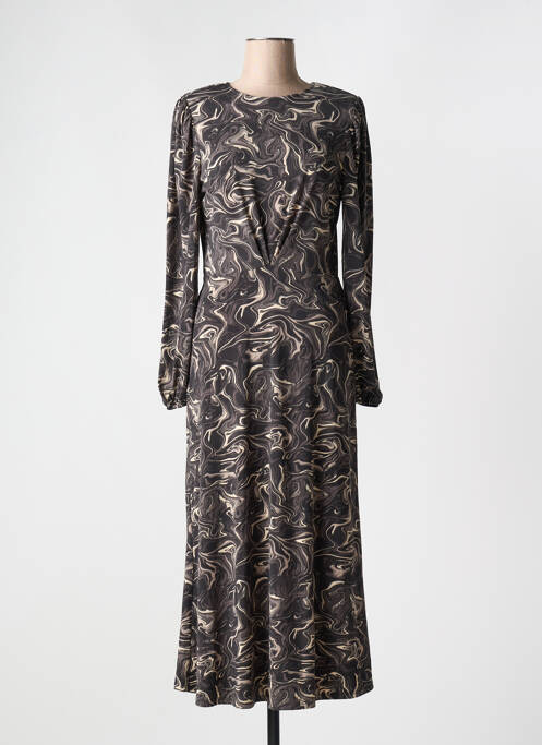 Robe longue gris ICHI pour femme