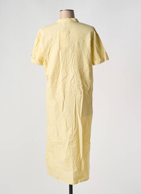 Robe longue jaune ICHI pour femme