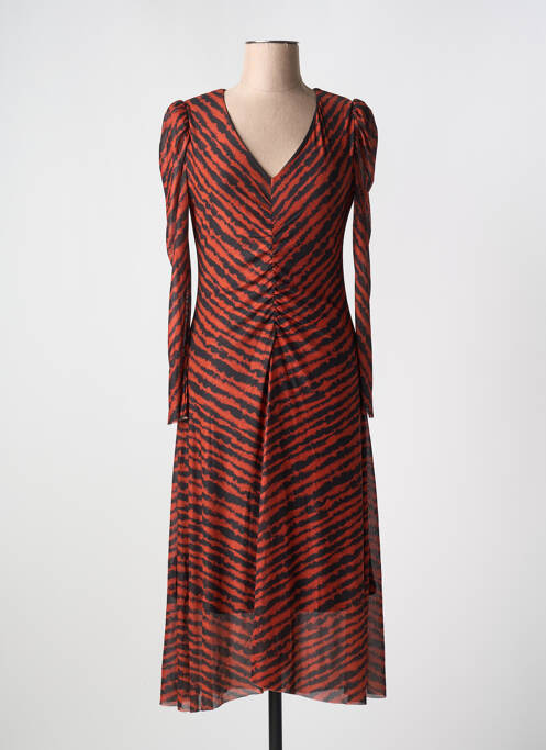 Robe longue orange ICHI pour femme