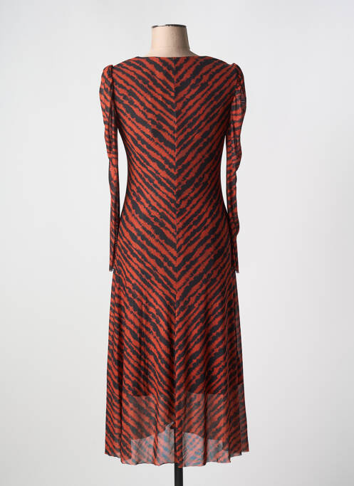 Robe longue orange ICHI pour femme