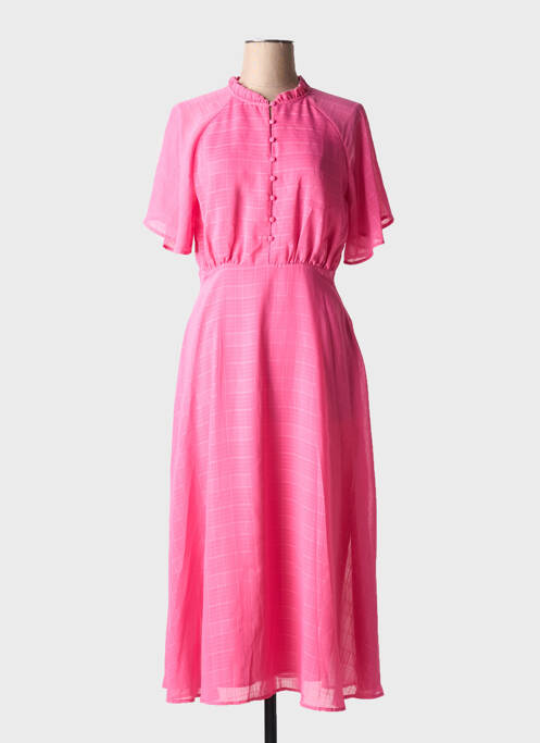 Robe longue rose ICHI pour femme
