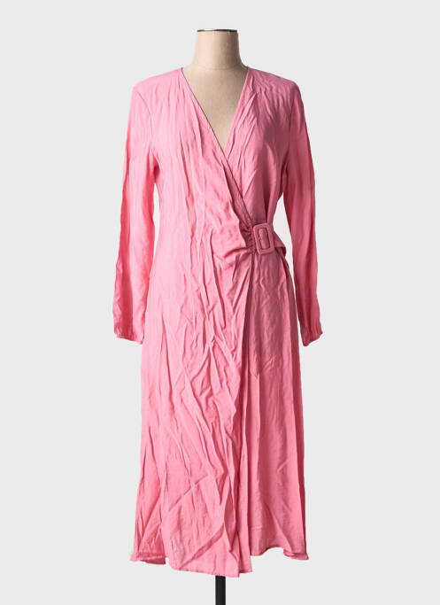 Robe longue rose ICHI pour femme