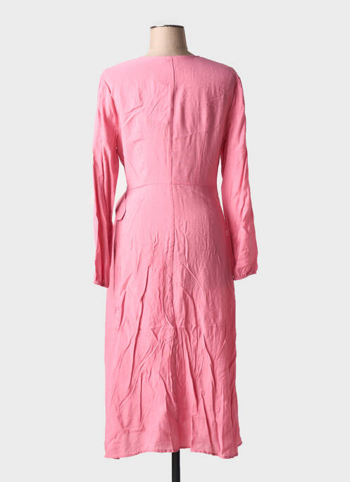 Robe longue rose ICHI pour femme