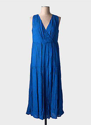 Robe longue sans manche sans manche bleu LILI & CAROLINE femme