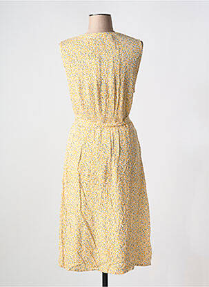 Robe mi-longue coupe fluide sans manche jaune FRANSA femme