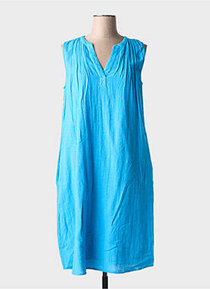 Robe mi-longue sans manche sans manche bleu FRANSA femme