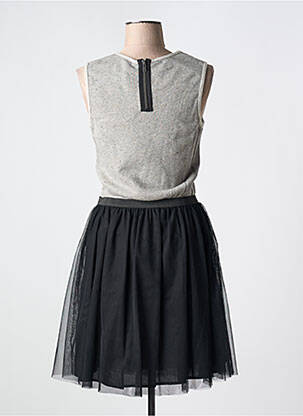 Robe mi-longue sans manche sans manche gris IKKS femme