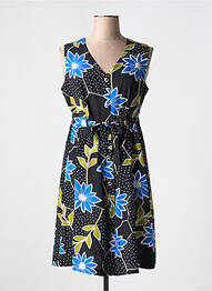 Robe mi-longue imprimé fantaisie sans manche bleu LILI & CAROLINE femme