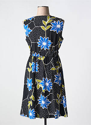 Robe mi-longue imprimé fantaisie sans manche bleu LILI & CAROLINE femme