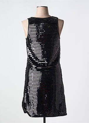 Robe courte col rond fines bretelles noir NAF NAF femme