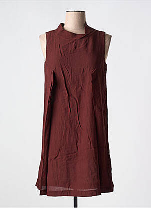 Robe courte sans manche sans manche marron COP COPINE femme