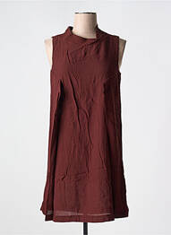 Robe courte sans manche sans manche marron COP COPINE femme