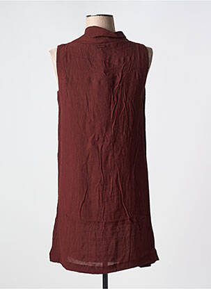 Robe courte sans manche sans manche marron COP COPINE femme