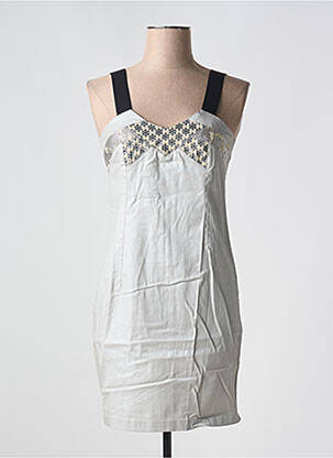 Robe courte coupe cintrée fines bretelles gris COP COPINE femme